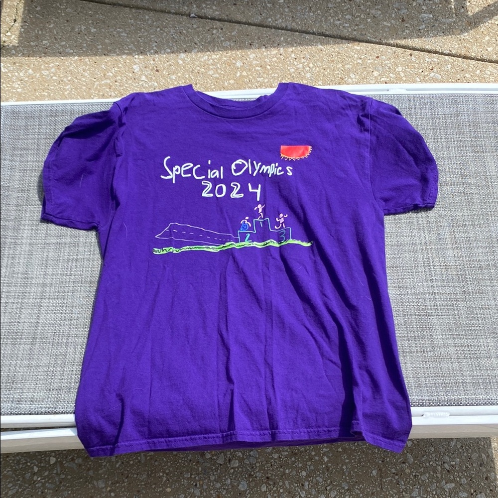 Gildan Purple Short Sleeve Tee Vibrant Graphic Design